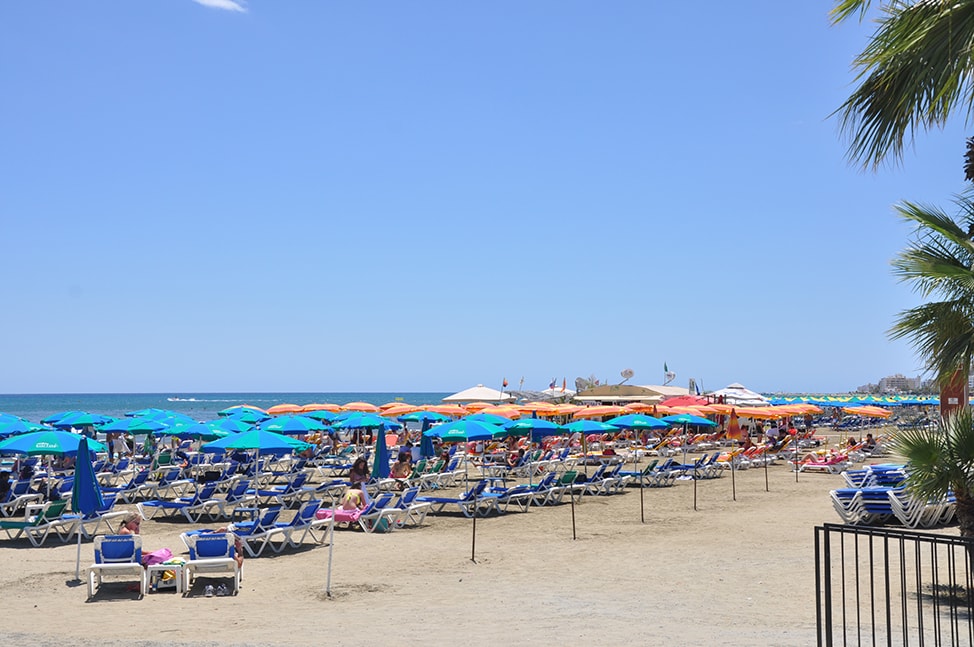 Rows of Beach Umbrellas on Larnaca