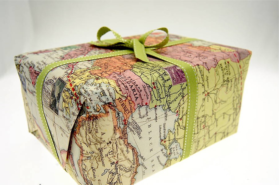 Image of Map Wrapping paper perfect to use on Gifts for Travelers