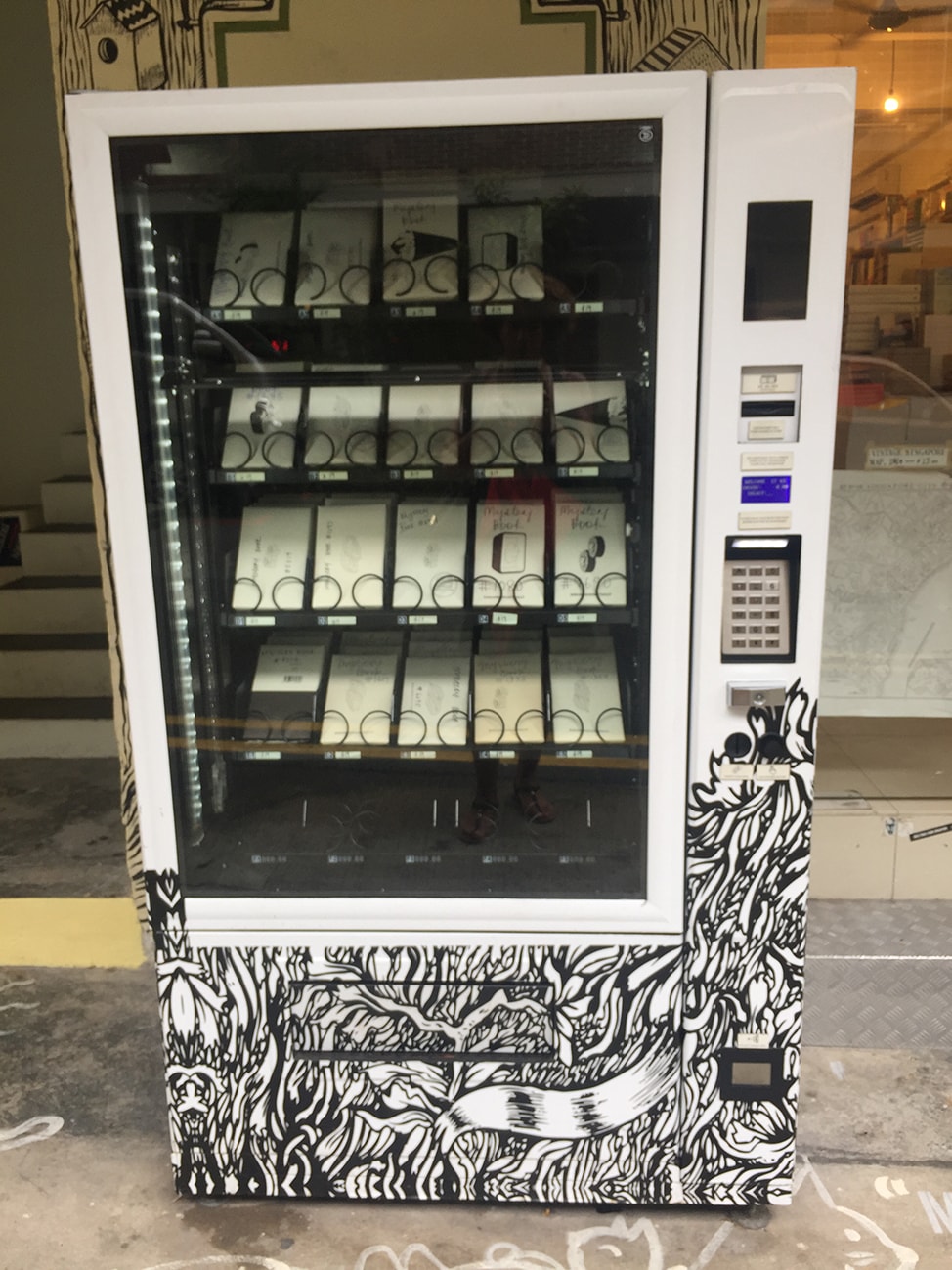 Nifty book vending machine outside of Books Actually