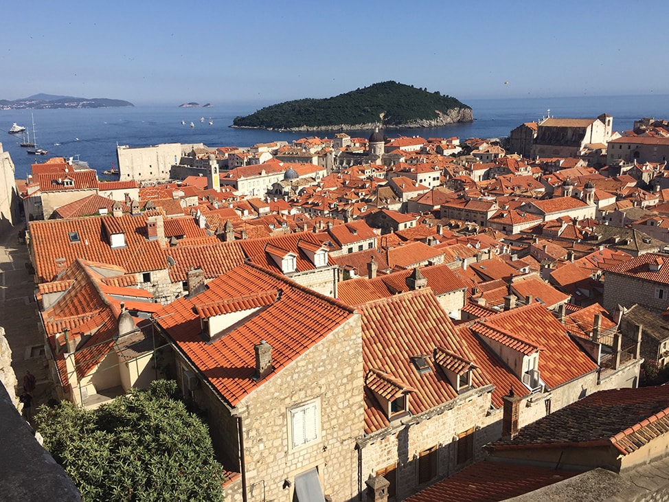 Looking over the rooftops in Dubrovnik, Croatia