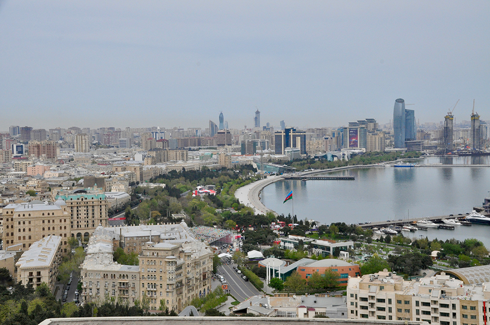 View of Baku and the Caspian Sea