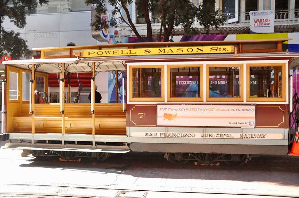 Powell & Mason St. Street cars on a sunny San Francisco Day