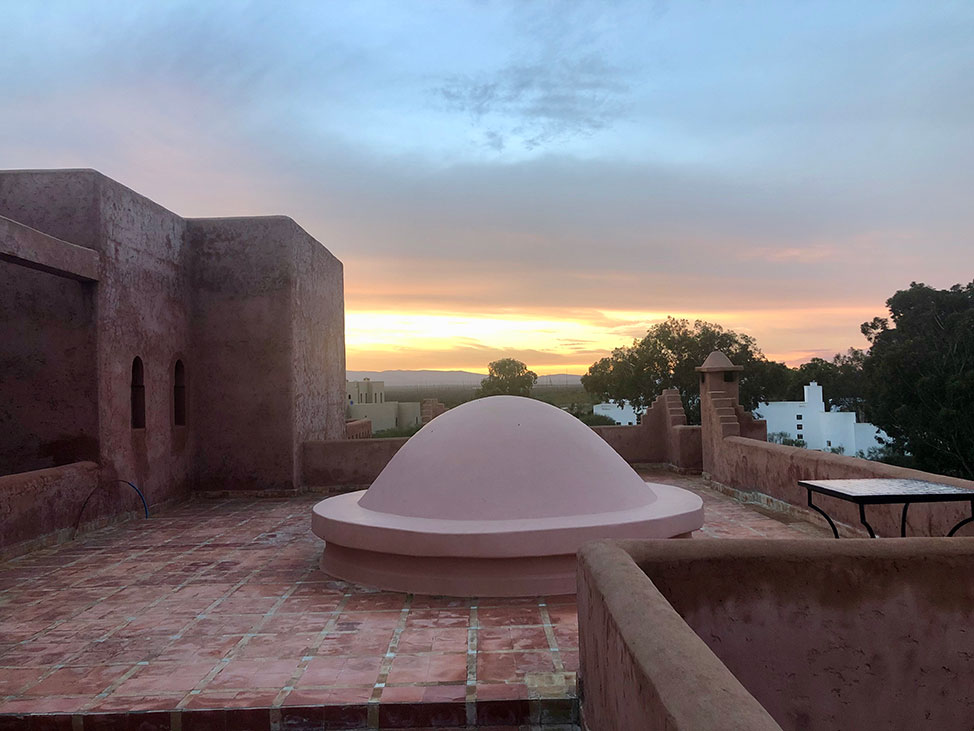 Sunrise as seen from one of the private terraces at Vila Gonatouki