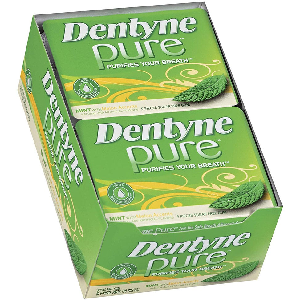 Packages of Dentyne Pure gum are great to keep on hand for fresh breath and to help your ears pop on long flights