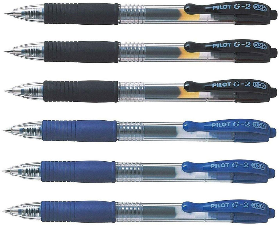 Image of my favorite pens in blue and black