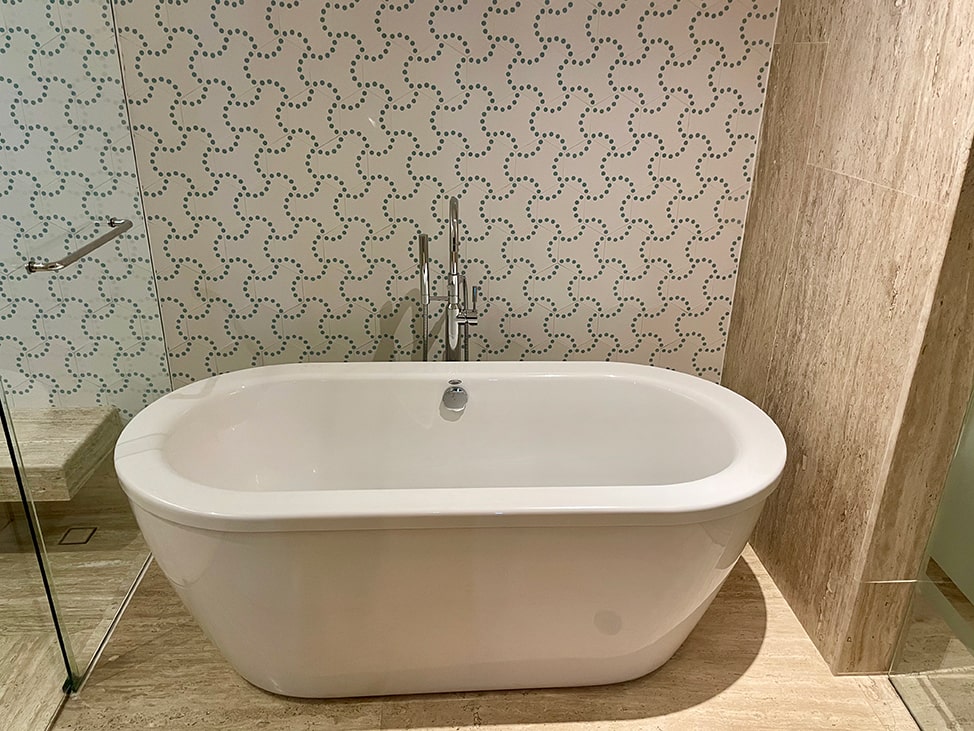 Stand alone bathtub in the Ocean View Suite room at the Thompson Beach House